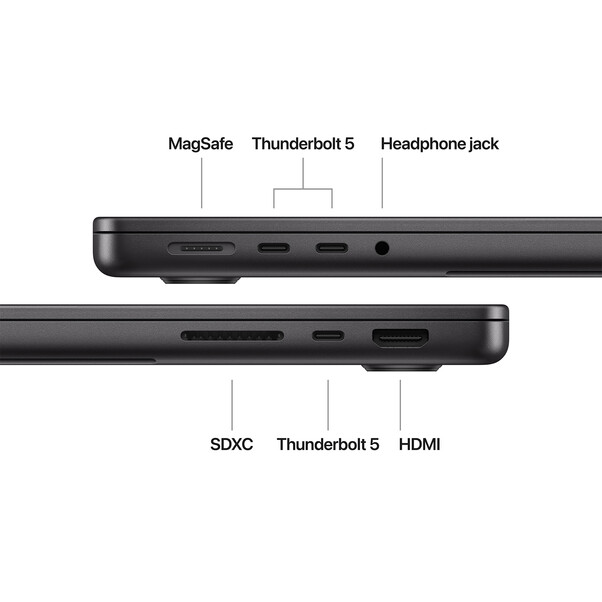 MacBook Pro 14" mit M4 Chip, 10-Core CPU und 10-Core GPU, 16GB, 1TB SSD, space schwarz>