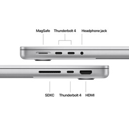 MacBook Pro 14&quot; mit M4 Chip, 10-Core CPU und 10-Core GPU, 16GB, 1TB SSD, silber