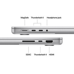 MacBook Pro 14&quot; mit M4 Chip, 10-Core CPU und 10-Core GPU, 16GB, 1TB SSD, silber