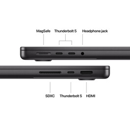 MacBook Pro 14&quot; mit M4 Max Chip, 14-Core CPU und 32-Core GPU, 36GB, 1TB SSD, space schwarz
