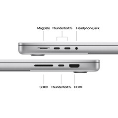 MacBook Pro 16&quot; mit M4 Max Chip, 14-Core CPU und 32-Core GPU, 36GB, 1TB SSD, silber
