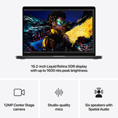 MacBook Pro 16&quot; mit M4 Max Chip, 14-Core CPU und 32-Core GPU, 36GB, 1TB SSD, space schwarz