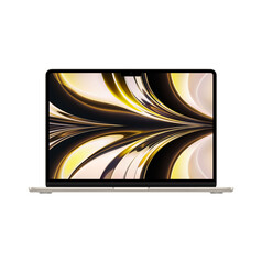 Sie sehen das Produktbild 01 von MacBook Air 13" mit M2 Chip, 8-Core CPU und 8-Core GPU, 16GB, 256GB SSD, polarstern MacBook Air 13" mit M2 Chip, 8-Core CPU und 8-Core GPU, 16GB, 256GB SSD, polarstern