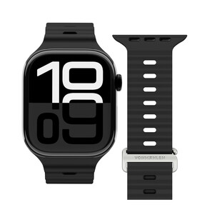 Sie sehen das Produkt Vonmählen Wave-Armband 2 für Apple Watch 42/44/45/49 mm, schwarz, Produktbild: 01 Vonmählen Wave-Armband 2 für Apple Watch 42/44/45/49 mm, schwarz