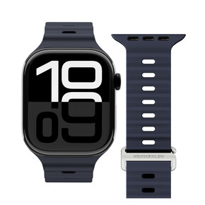 Sie sehen das Produkt Vonmählen Wave-Armband 2 für Apple Watch 42/44/45/49 mm, dunkelblau, Produktbild: 01 Vonmählen Wave-Armband 2 für Apple Watch 42/44/45/49 mm, dunkelblau
