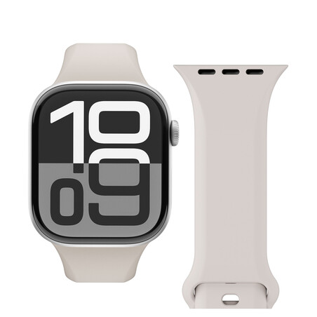 Sie sehen das Produktbild 01 von Vonmählen Classic 2 Silikonarmband für Apple Watch (38 / 40 / 41 mm), beige Vonmählen Classic 2 Silikonarmband für Apple Watch (38 / 40 / 41 mm), beige