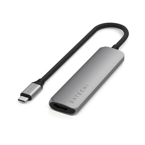Satechi USB-C 4-in-1 Slim Multiport Adapter 4K, space grau