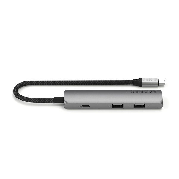Sie sehen das Produktbild 02 von Satechi USB-C 4-in-1 Slim Multiport Adapter 4K, space grau Satechi USB-C 4-in-1 Slim Multiport Adapter 4K, space grau