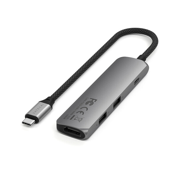 Sie sehen das Produktbild 03 von Satechi USB-C 4-in-1 Slim Multiport Adapter 4K, space grau Satechi USB-C 4-in-1 Slim Multiport Adapter 4K, space grau