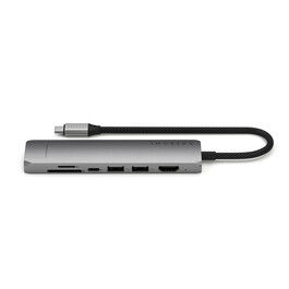Sie sehen das Produktbild 02 von Satechi USB-C 7-in-1 Slim Multiport Adapter mit Ethernet, space grau Satechi USB-C 7-in-1 Slim Multiport Adapter mit Ethernet, space grau