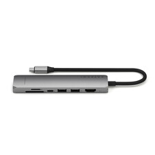Satechi USB-C 7-in-1 Slim Multiport Adapter mit Ethernet, space grau