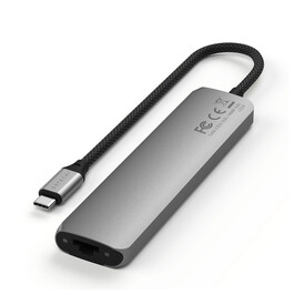 Sie sehen das Produktbild 03 von Satechi USB-C 7-in-1 Slim Multiport Adapter mit Ethernet, space grau Satechi USB-C 7-in-1 Slim Multiport Adapter mit Ethernet, space grau