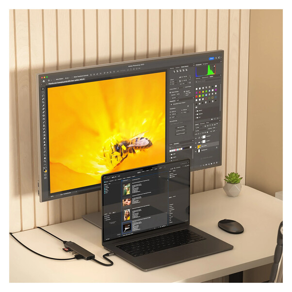 Satechi USB-C 7-in-1 Slim Multiport Adapter mit Ethernet, space grau