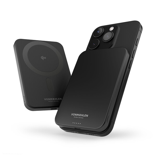 Vonmählen Evergreen Mag, magnetische Powerbank, 5.000 mAh, schwarz