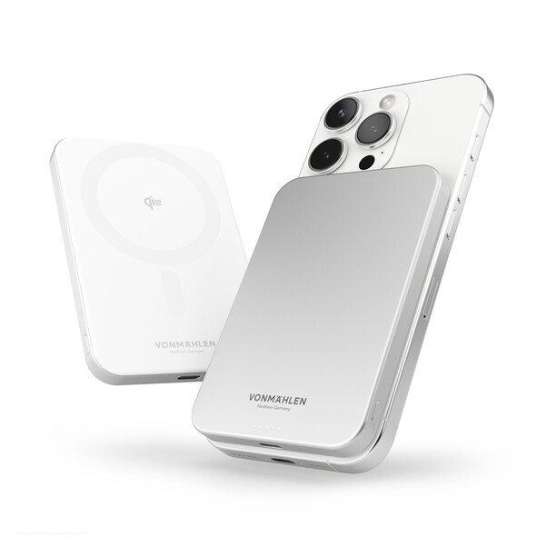 Vonmählen Evergreen Mag, magnetische Powerbank, 5.000 mAh, weiß