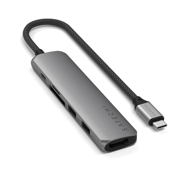 Satechi USB-C 6-in 1 Slim Multiport Adapter 4K, space grau