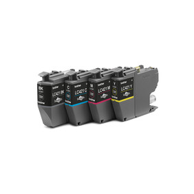 BROTHER LC421VAL Farbtintenset (bestehend aus 4 Tintenpatronen: Schwarz, Cyan, Magenta, Gelb)