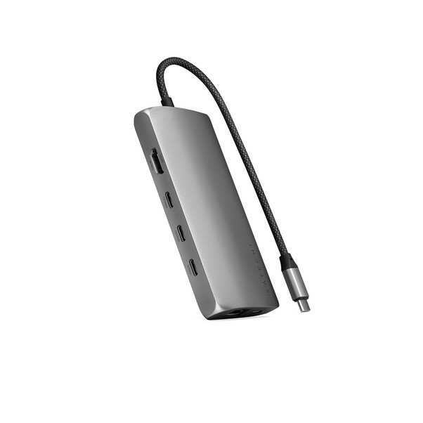 Sie sehen das Produktbild 03 von Satechi USB-C Multiport Adapter 8K mit Ethernet V3, space grau Satechi USB-C Multiport Adapter 8K mit Ethernet V3, space grau