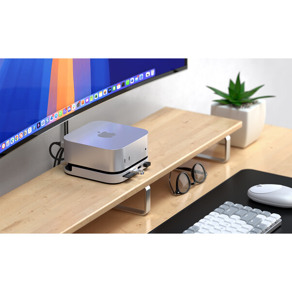 Satechi Stand Hub für Mac Mini M4 mit SSD Gehäuse, silber