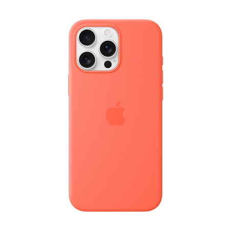Apple iPhone 16 Pro Max Silikon Case mit MagSafe, mandarine