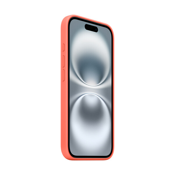 Sie sehen das Produktbild 03 von Apple iPhone 16 Silikon Case mit MagSafe, mandarine Apple iPhone 16 Silikon Case mit MagSafe, mandarine