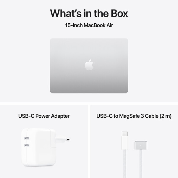 MacBook Air 15&quot; mit M4 Chip, 10-Core CPU und 10-Core GPU, 24GB, 512GB SSD, silber