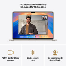 MacBook Air 15" mit M4 Chip, 10-Core CPU und 10-Core GPU, 24GB, 512GB SSD, polarstern>
