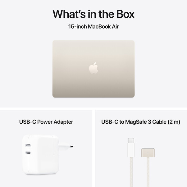 MacBook Air 15" mit M4 Chip, 10-Core CPU und 10-Core GPU, 24GB, 512GB SSD, polarstern>