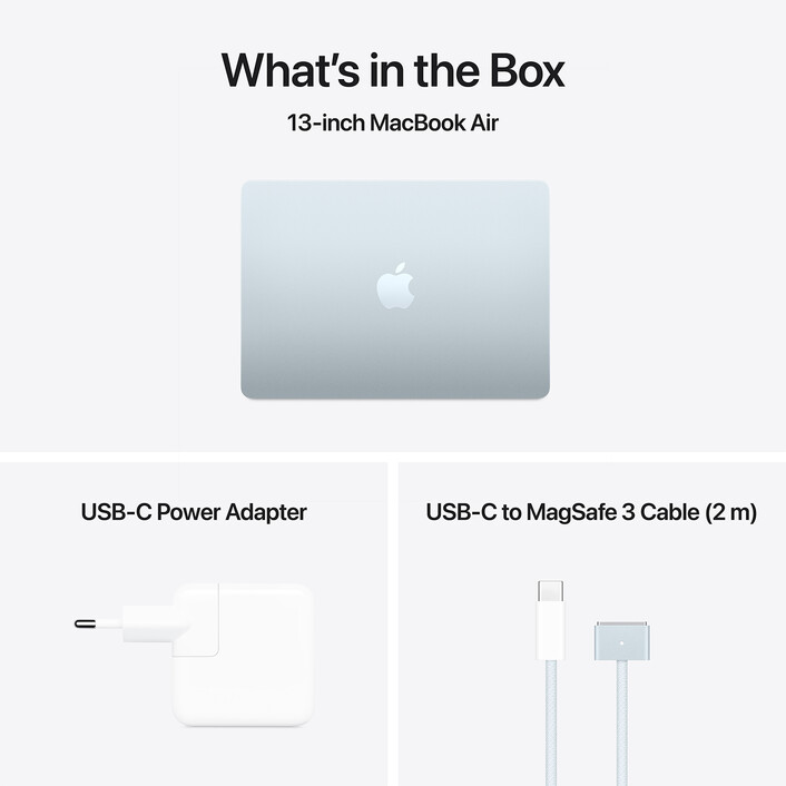 MacBook Air 13&quot; mit M4 Chip, 10-Core CPU und 8-Core GPU, 16GB, 256GB SSD, himmelblau