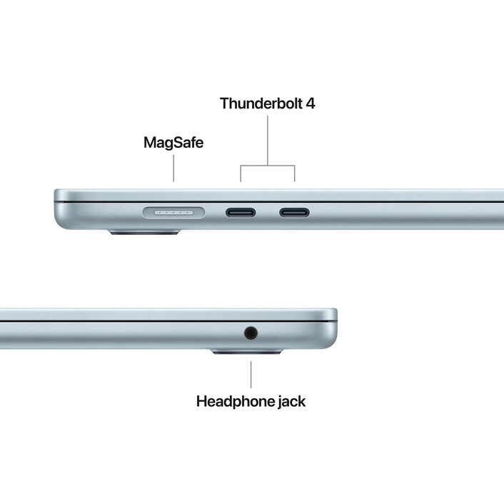 MacBook Air 15&quot; mit M4 Chip, 10-Core CPU und 10-Core GPU, 16GB, 256GB SSD, himmelblau