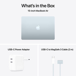 MacBook Air 15&quot; mit M4 Chip, 10-Core CPU und 10-Core GPU, 16GB, 256GB SSD, himmelblau