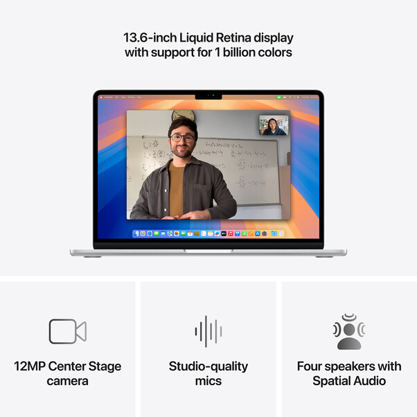 MacBook Air 13" mit M4 Chip, 10-Core CPU und 10-Core GPU, 16GB, 512GB SSD, silber