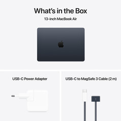 MacBook Air 13&quot; mit M4 Chip, 10-Core CPU und 8-Core GPU, 16GB, 256GB SSD, mitternacht