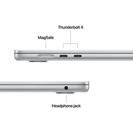 Sie sehen das Produktbild 13 von MacBook Air 15" mit M4 Chip, 10-Core CPU und 10-Core GPU, 16GB, 256GB SSD, silber MacBook Air 15" mit M4 Chip, 10-Core CPU und 10-Core GPU, 16GB, 256GB SSD, silber