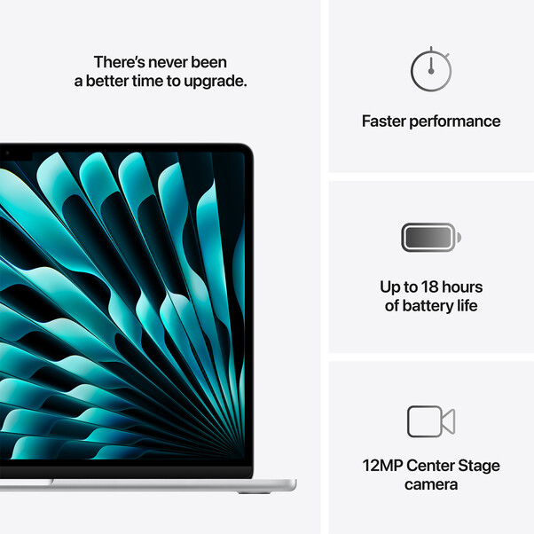 Sie sehen das Produktbild 10 von MacBook Air 15" mit M4 Chip, 10-Core CPU und 10-Core GPU, 16GB, 256GB SSD, silber MacBook Air 15" mit M4 Chip, 10-Core CPU und 10-Core GPU, 16GB, 256GB SSD, silber