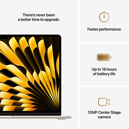MacBook Air 15" mit M4 Chip, 10-Core CPU und 10-Core GPU, 16GB, 256GB SSD, polarstern