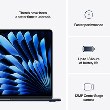 MacBook Air 15&quot; mit M4 Chip, 10-Core CPU und 10-Core GPU, 16GB, 256GB SSD, mitternacht