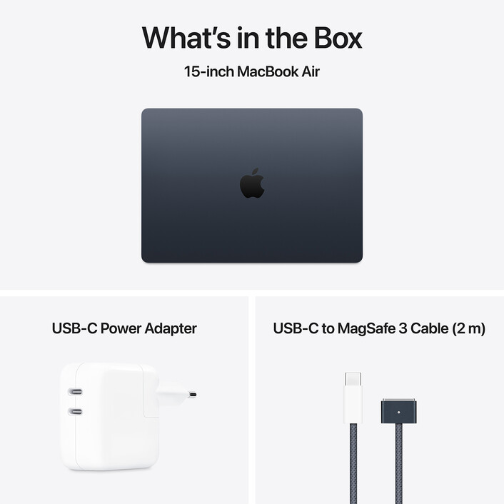 MacBook Air 15" mit M4 Chip, 10-Core CPU und 10-Core GPU, 16GB, 256GB SSD, mitternacht>