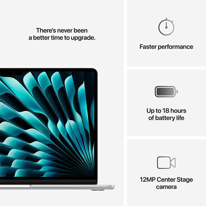 MacBook Air 13&quot; mit M4 Chip, 10-Core CPU und 10-Core GPU, 24GB, 512GB SSD, silber