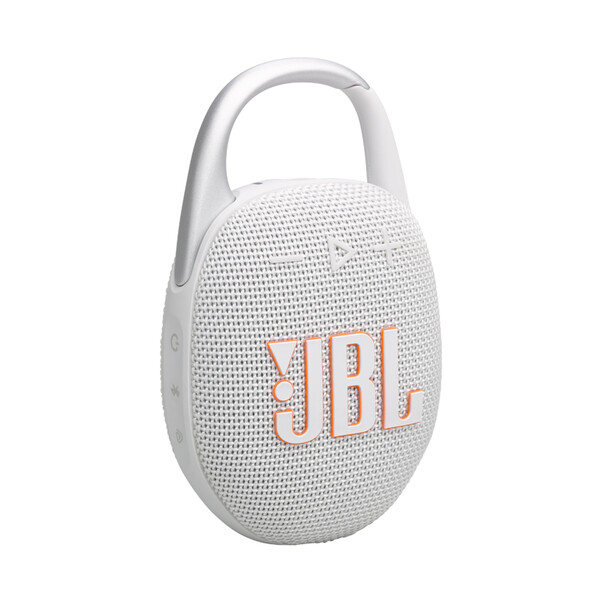 JBL Clip5, Bluetooth-Lautsprecher mit Karabinerhaken, weiss
