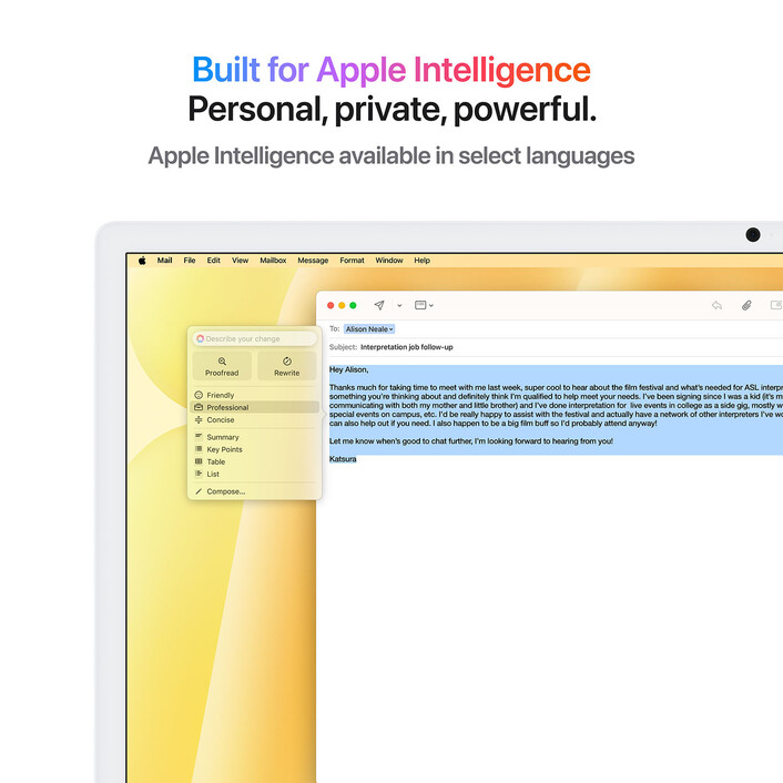 iMac 24" mit 4.5K Retina Display, M4 Chip 10-Core CPU und 10-Core GPU, 24GB, 512GB SSD, gelb