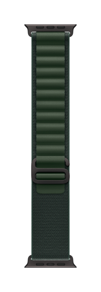 Apple Watch 49mm Alpin-Loop, dunkelgrün - large - Gehäusefarbe schwarz