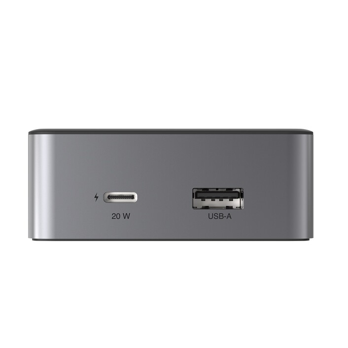 Zagg 4 Port Hub mit Wireless Charging, grau-schwarz