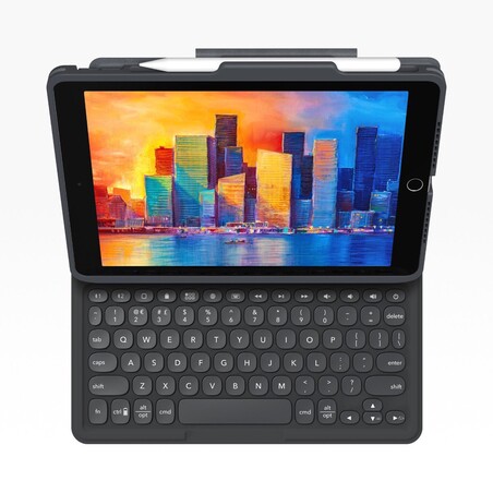 Sie sehen das Produktbild 01 von Zagg Tastatur Pro Keys Apple iPad 10.9" (10th Gen)/A16, schwarz-grau, deutsch Zagg Tastatur Pro Keys Apple iPad 10.9" (10th Gen)/A16, schwarz-grau, deutsch