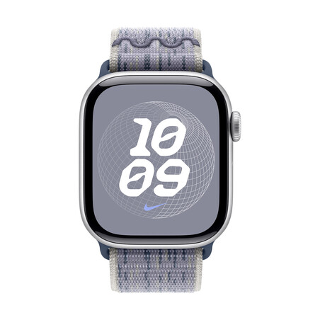 Sie sehen das Produktbild 01 von Apple Watch 42mm Nike Sport Loop, grau/blau Apple Watch 42mm Nike Sport Loop, grau/blau