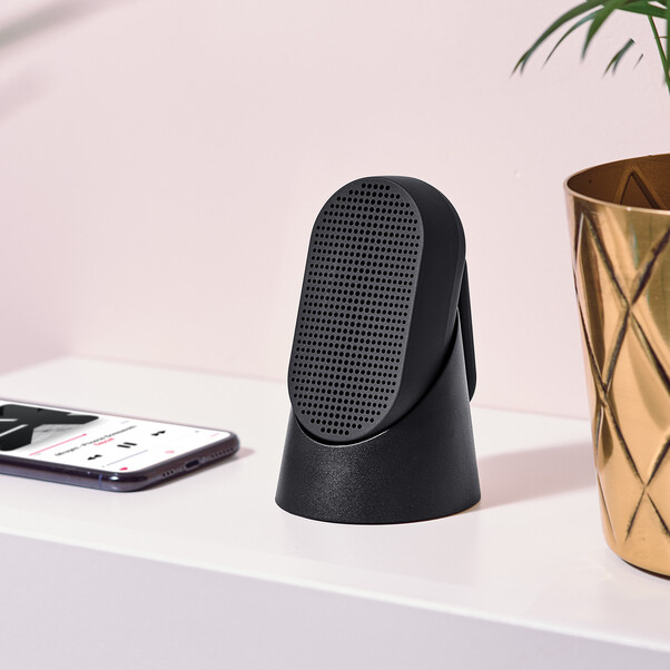 Lexon Mino T tragbarer Lautsprecher mit Karabiner, schwarz