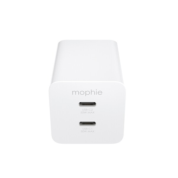 Mophie Essentials 50W Dual USB-C PD EU Netzadapter, weiss