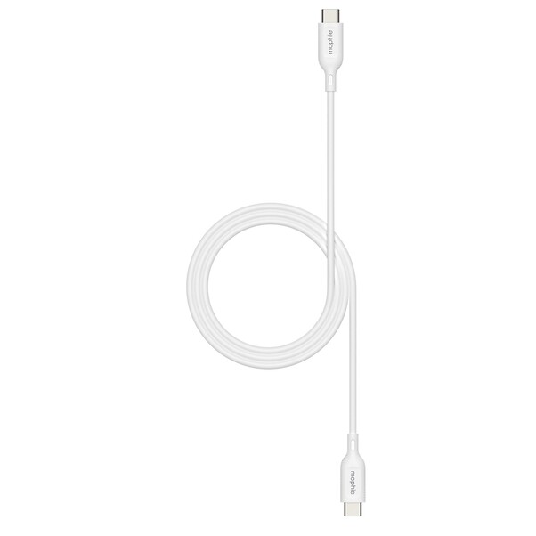 Sie sehen das Produktbild 01 von Mophie Essentials USB-C auf USB-C Kabel, 2m, weiss Mophie Essentials USB-C auf USB-C Kabel, 2m, weiss