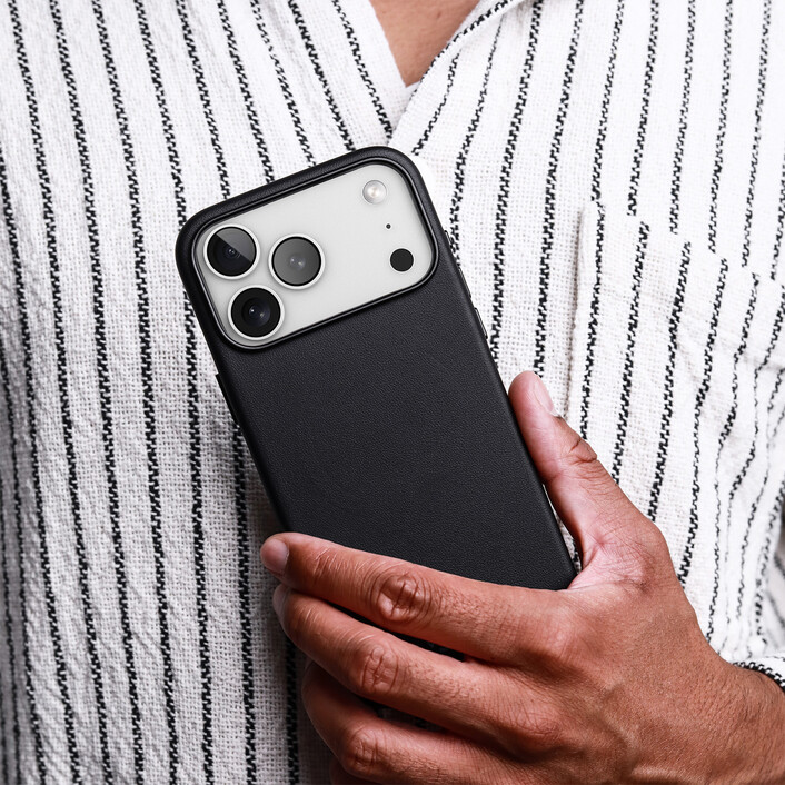 Vonmählen Kunstleder-Case für iPhone 17 Pro, schwarz