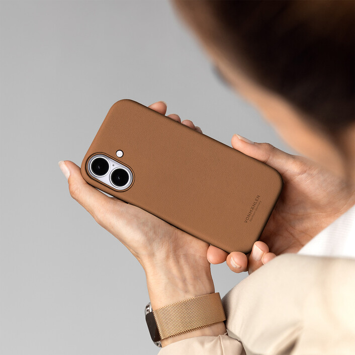 Vonmählen Kunstleder-Case für iPhone 17, braun